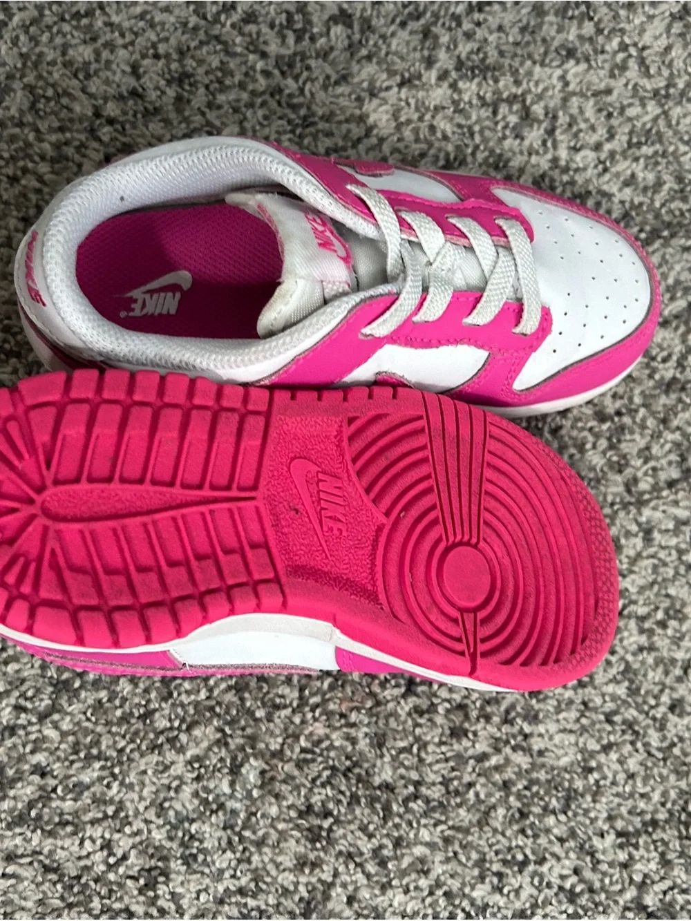 Nike Kids Hot Pink and White Low-Top Sneakers